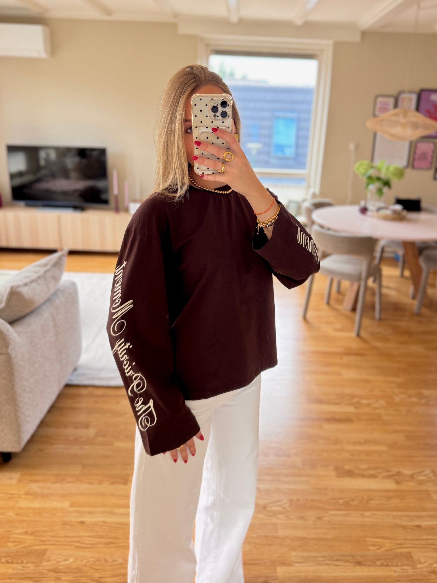 'The Priority Moment' longsleeved top - bruin
