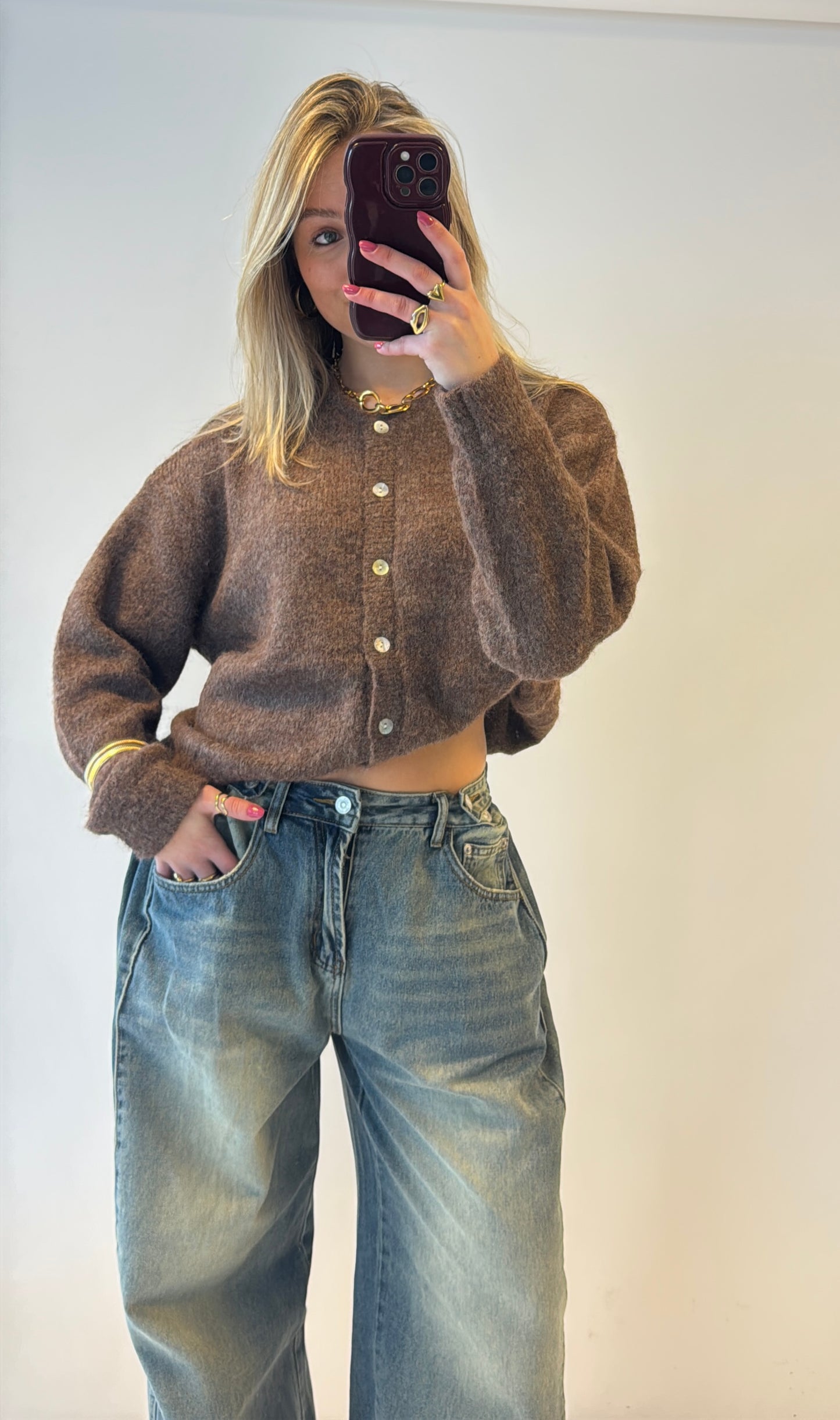 Comfy cardigan - bruin