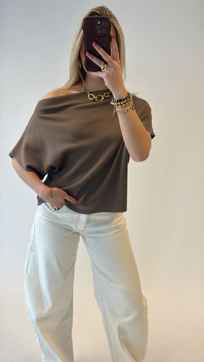 Cassie offshoulder top - bruin