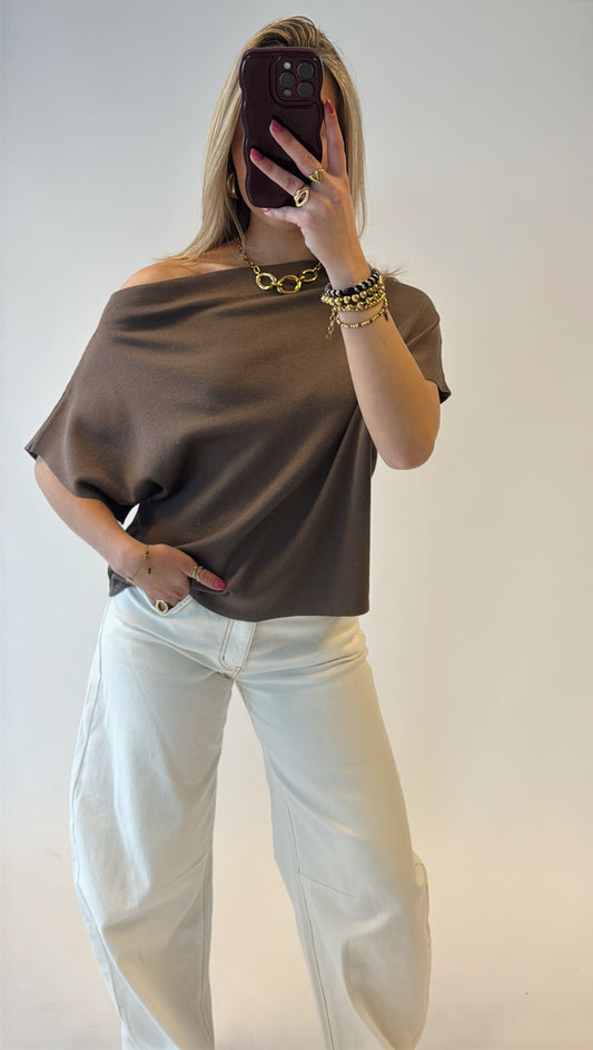 Cassie offshoulder top - bruin