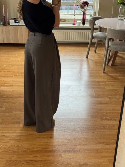 Niene wide leg pantalon - bruin