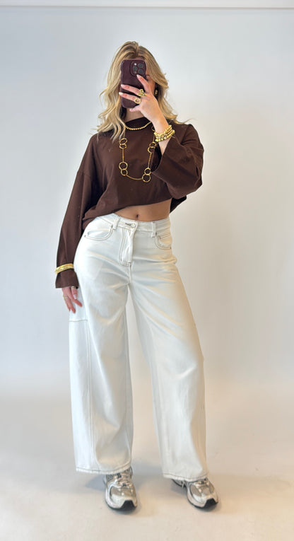 Wide leg jeans - wit Redial (petit)