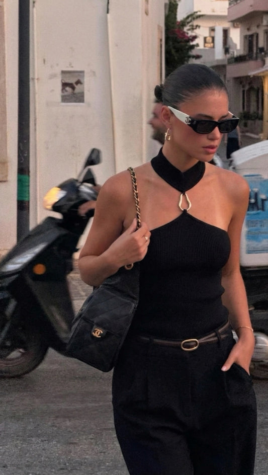 Izi halter top - zwart