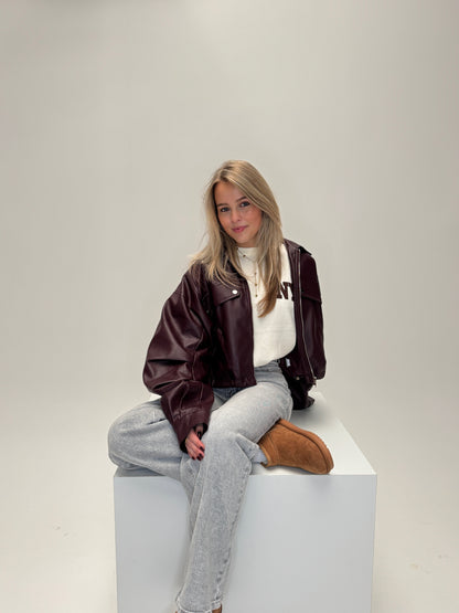 Roxy leatherlook jacket - bordeaux