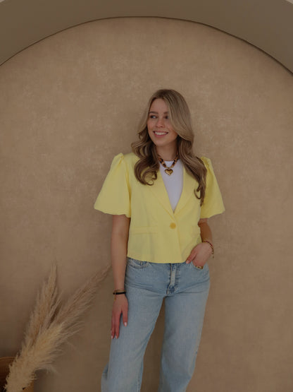 Lois blazer - pastelgeel