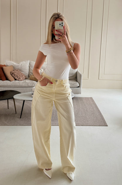 Balloon fit jeans - butteryellow