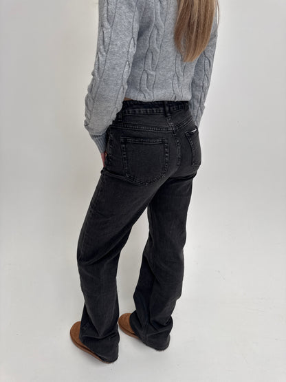 Wide leg jeans Queenhearts - darkgrey/black