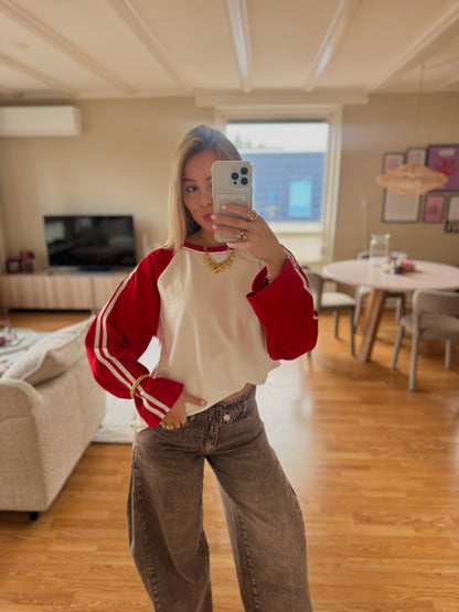 Baseball longsleeved top - rood