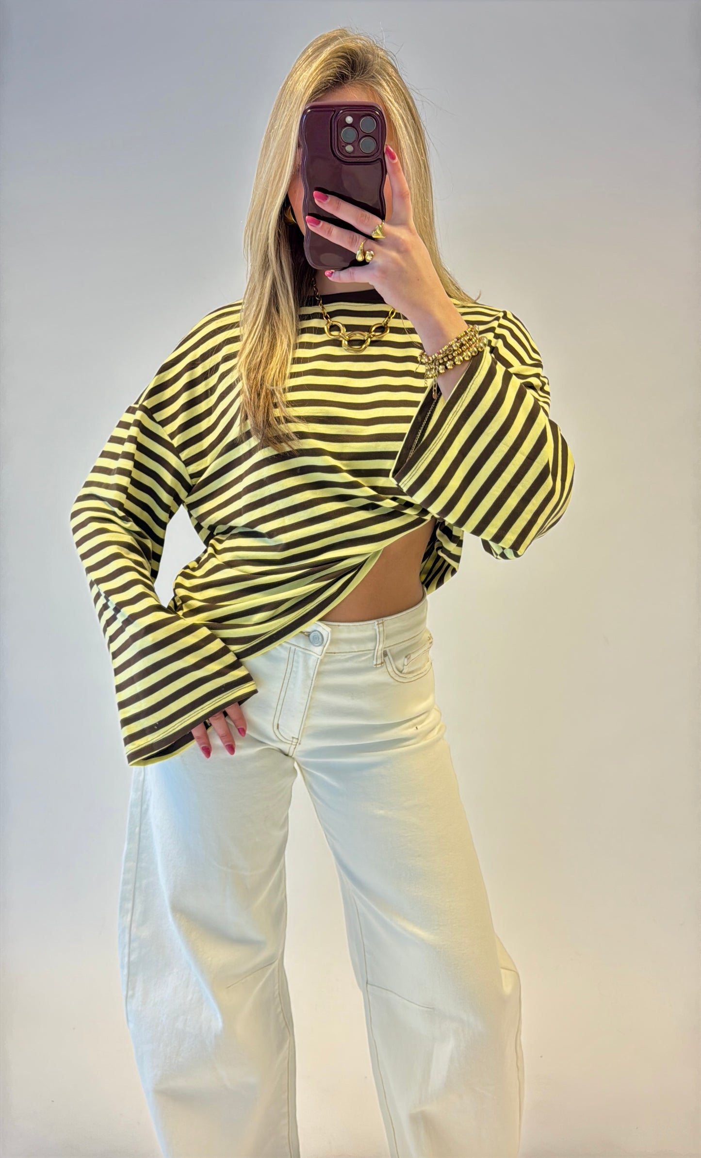 Classic stripes longsleeved top - geel