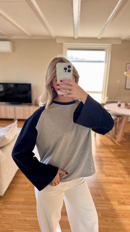 Roxy longsleeved top - navy/grijs