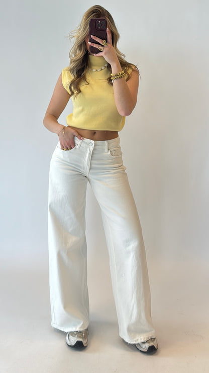 Wide leg jeans - low waist Queenhearts - wit