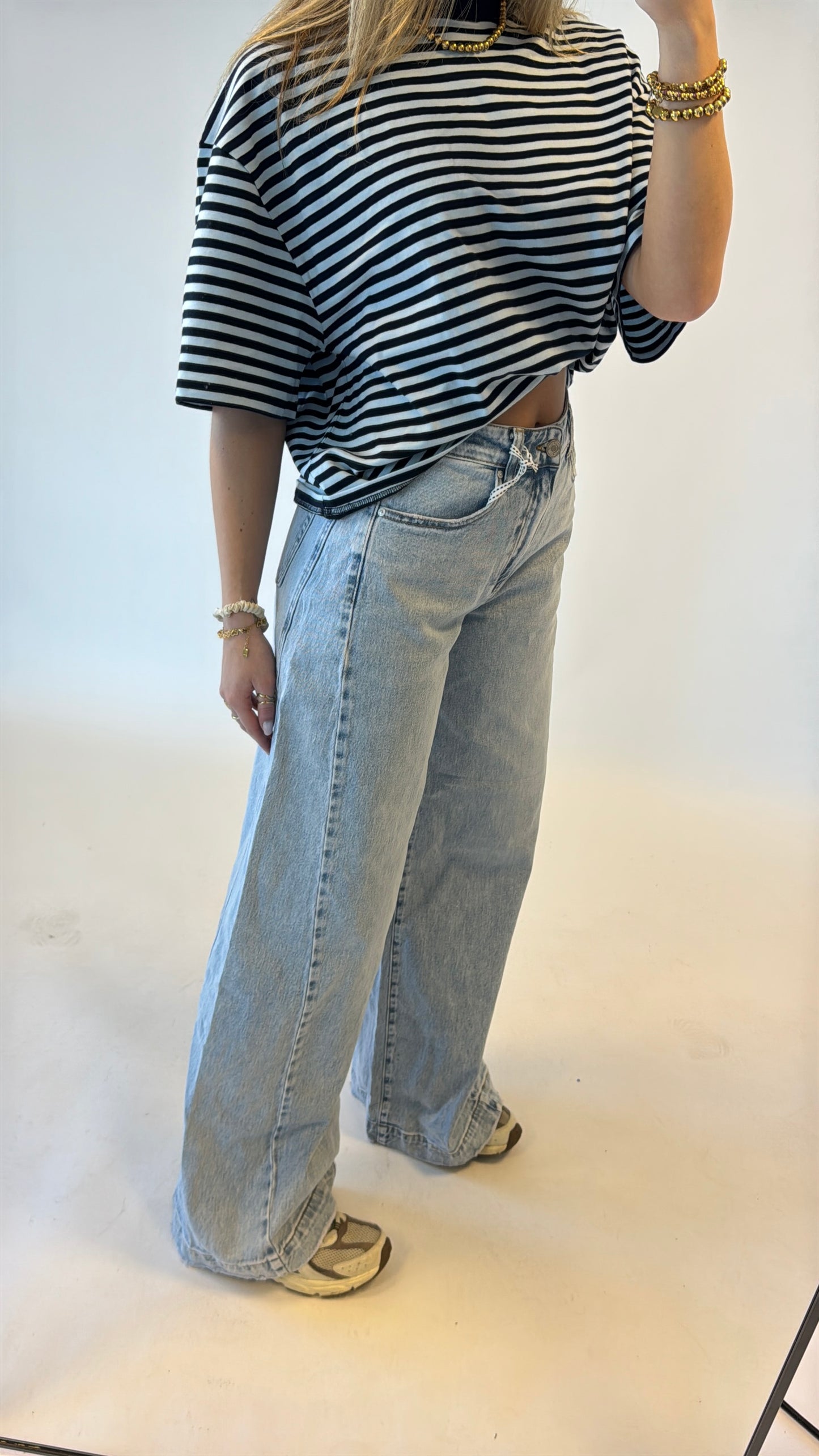 Wide leg jeans lightdenim - Queenehearts 3895-1