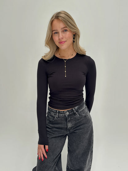 By Izi top longsleeved - zwart
