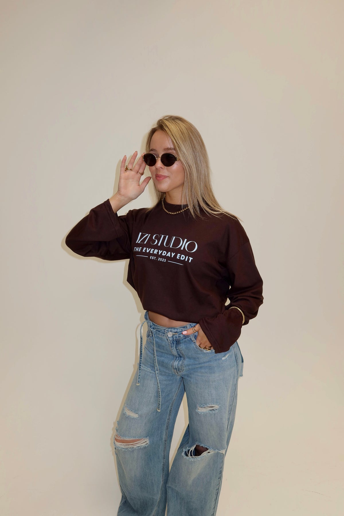 IZI studio longsleeved - bruin