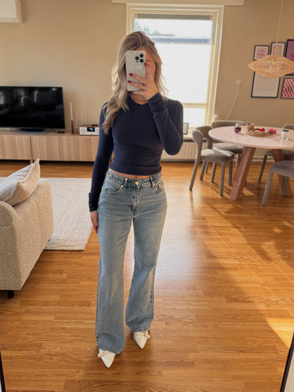 Straight leg jeans Queenhearts - blauw