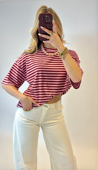 Meggie striped shirt - roze