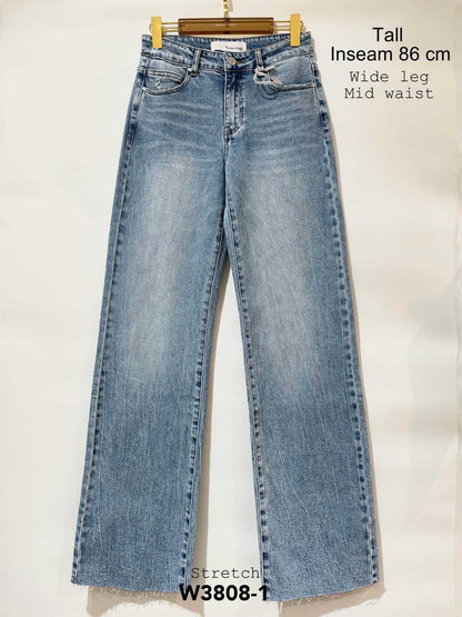 Wide leg jeans Queenhearts - blauw 3808