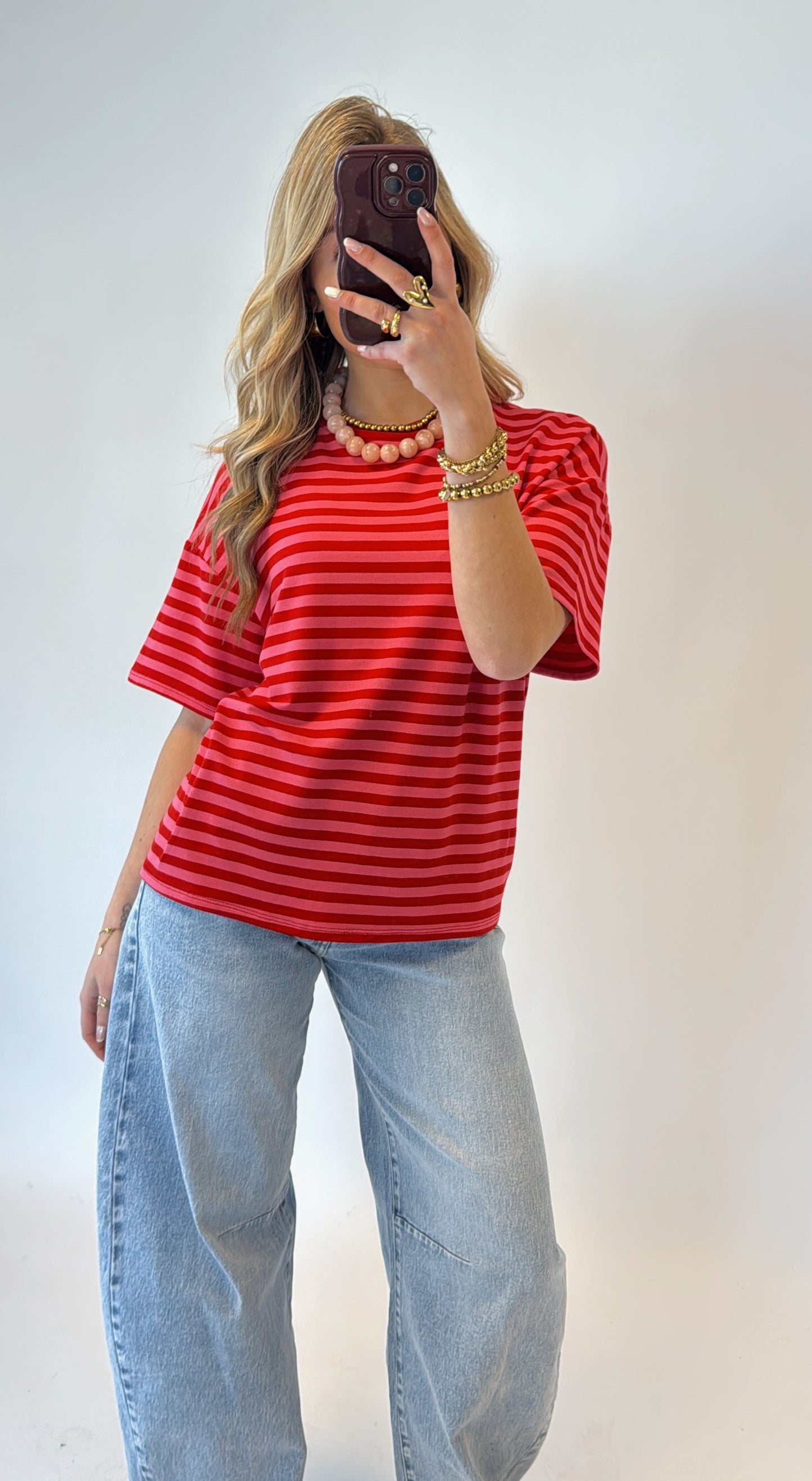 Meggie striped shirt - rood
