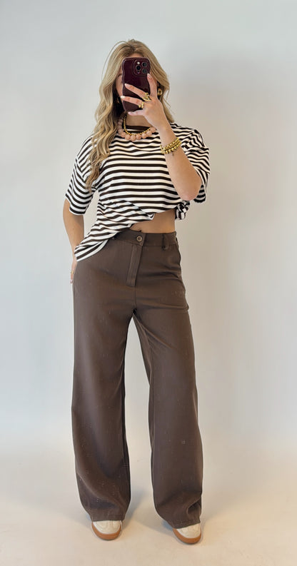 Meggie striped shirt - bruin
