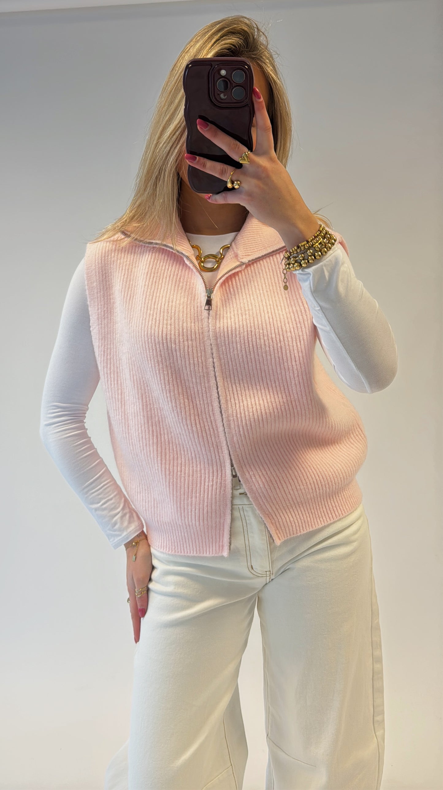 Juul gilet - babypink