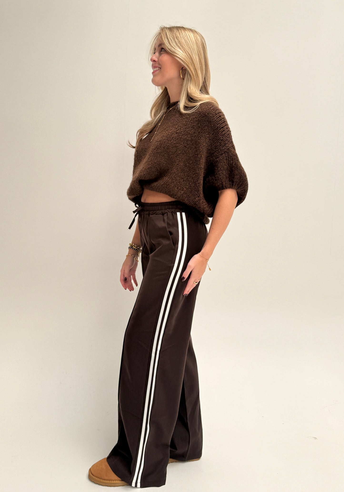 Ella jogger - striped brown