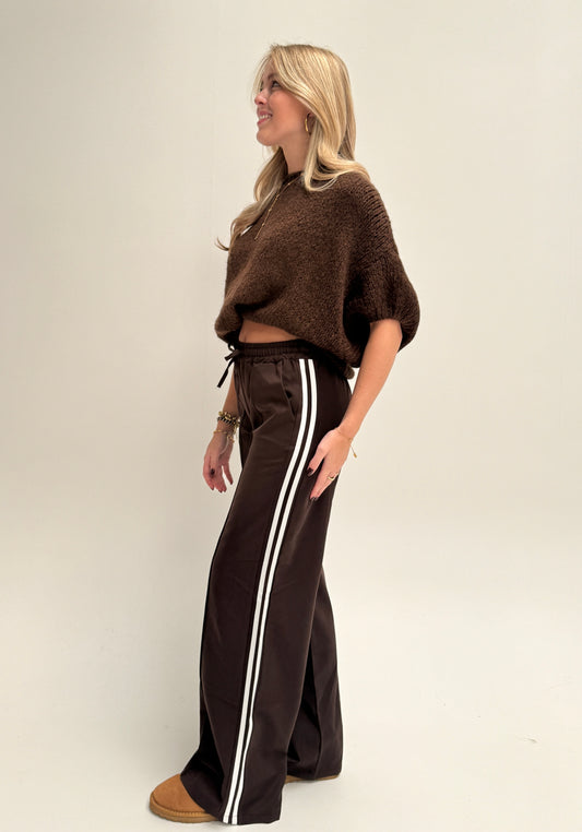 Ella jogger - striped brown