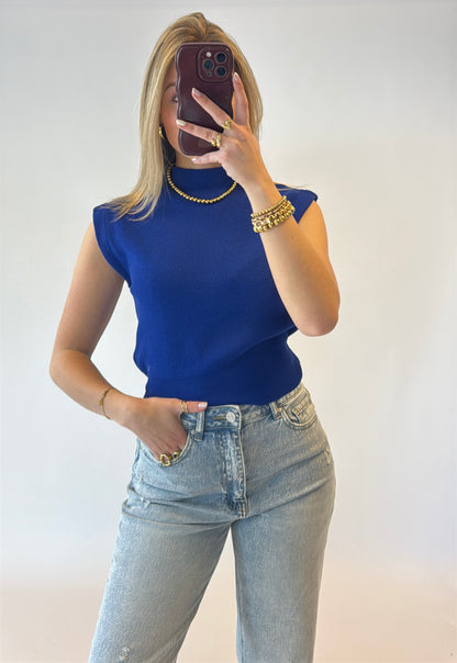 Lou top - cobaltblauw