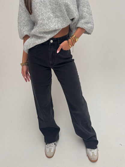 Queenheart jeans wide leg - zwart 3636-7