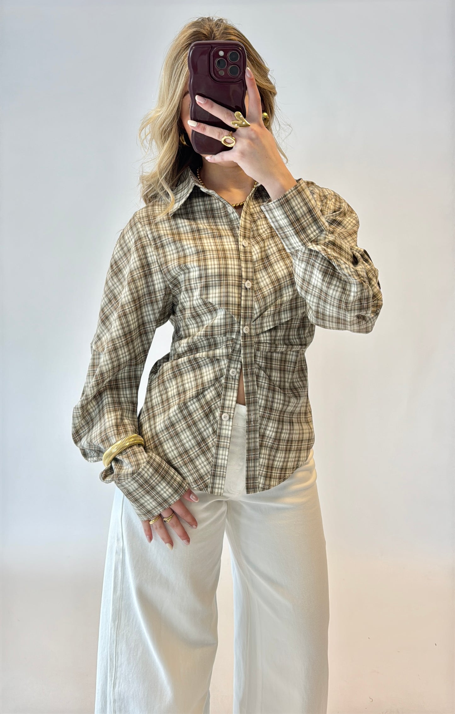 Tess tailored blouse - earthgreen