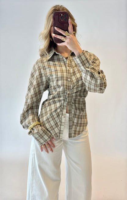 Tess tailored blouse - earthgreen