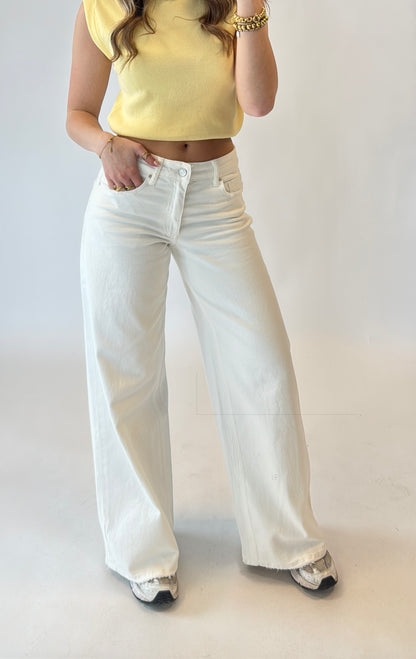 Wide leg jeans - low waist Queenhearts - wit