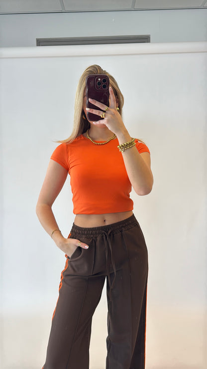 By Izi top shortsleeved - oranje