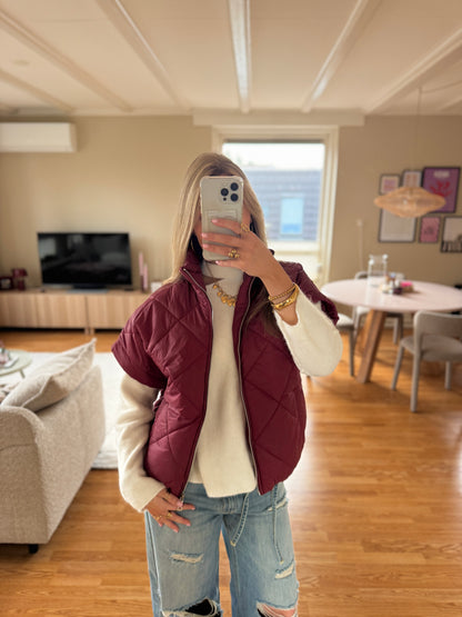 Oversized bodywarmer Ambika - burgundy