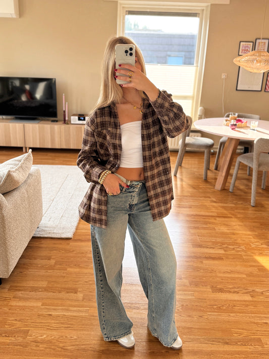 Lydia oversized blouse - bruin
