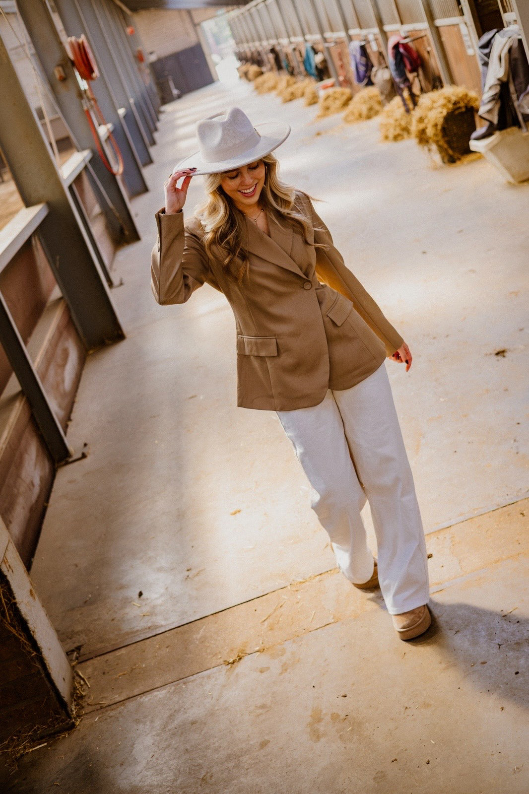 Liva getailleerde blazer - camel