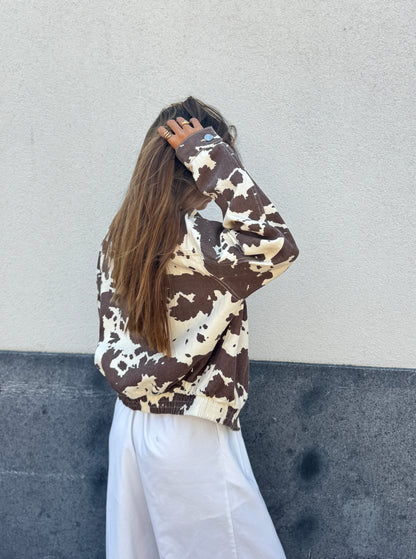 Cowprint jacket - bruin