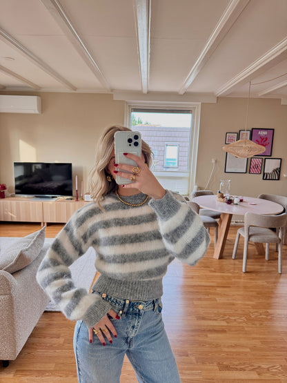 Polly striped knit - grijs/wit