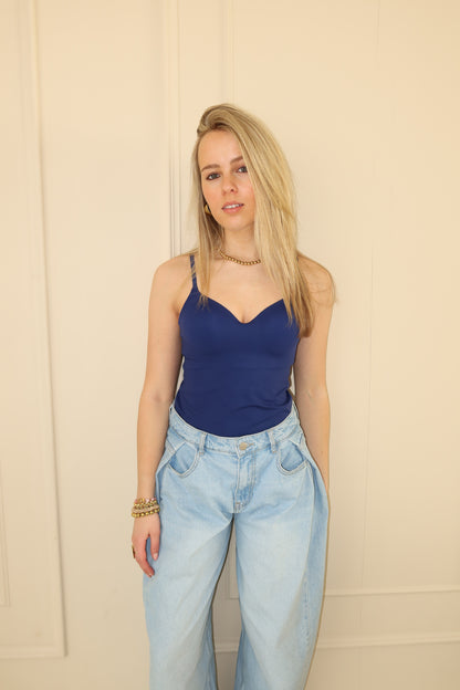 Shape top - cobalt blauw