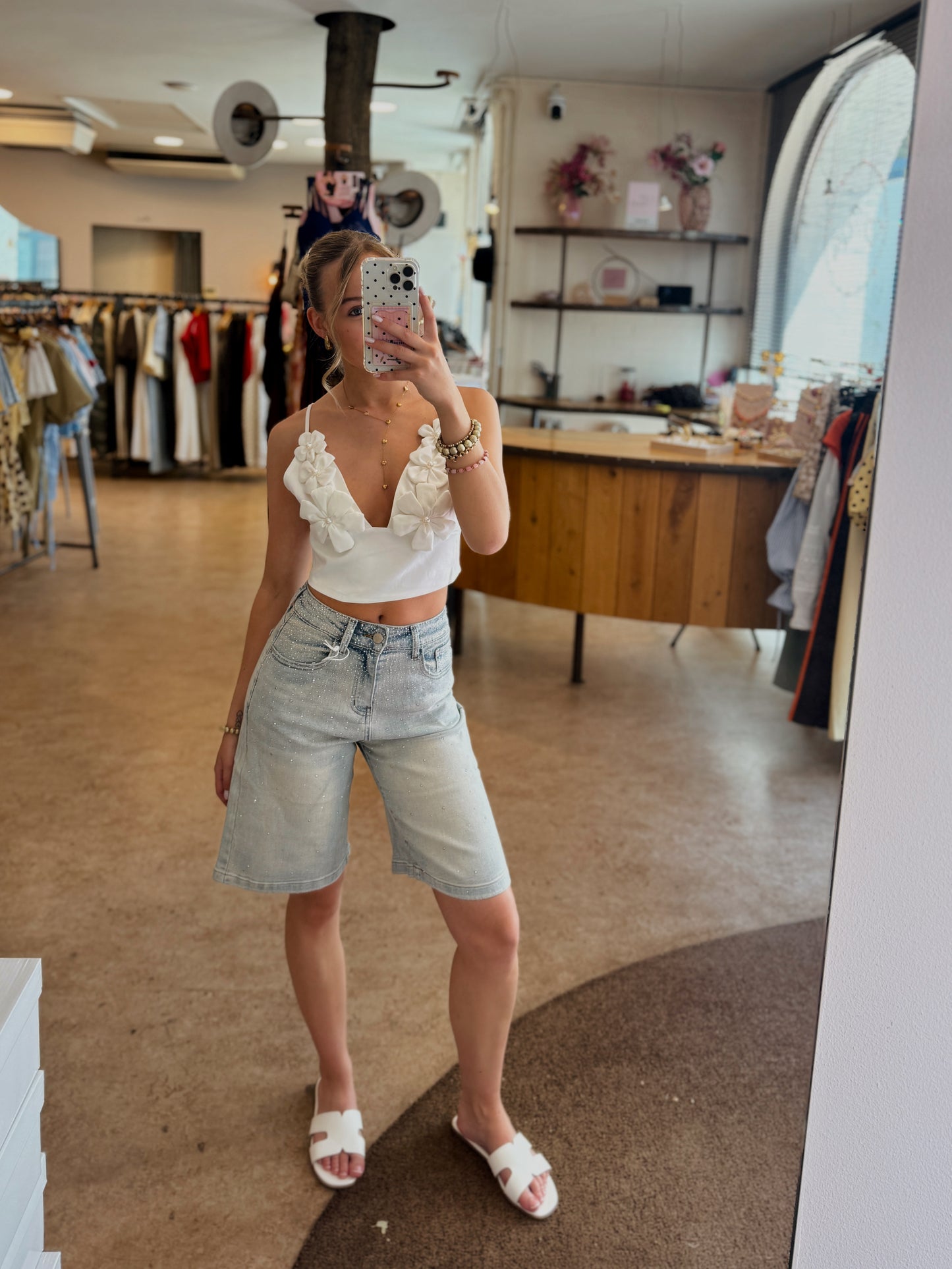Sparkle jort - denim