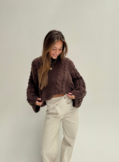 Lauren kabel knit - bruin