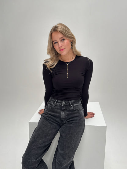 By Izi top longsleeved - zwart
