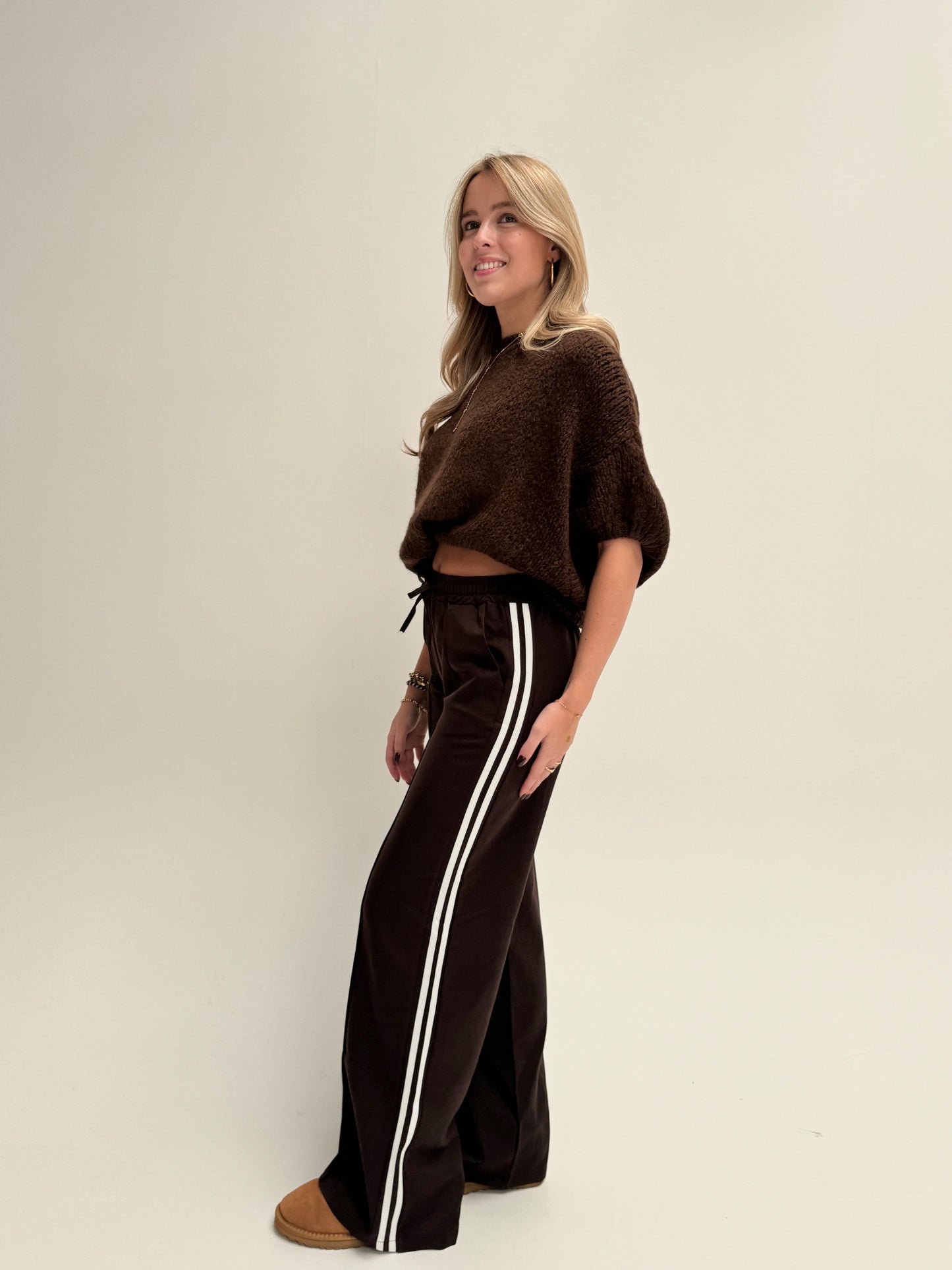 Ella jogger - striped brown