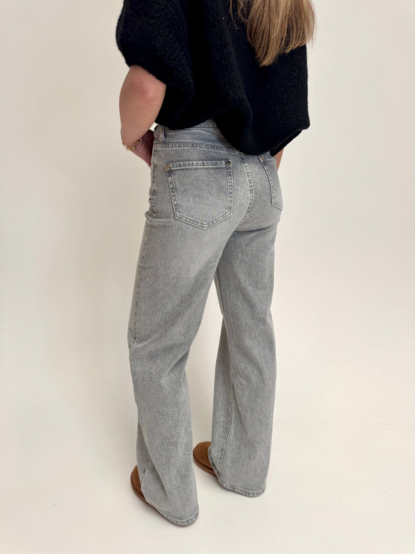 Wide leg jeans Queenhearts - grijs