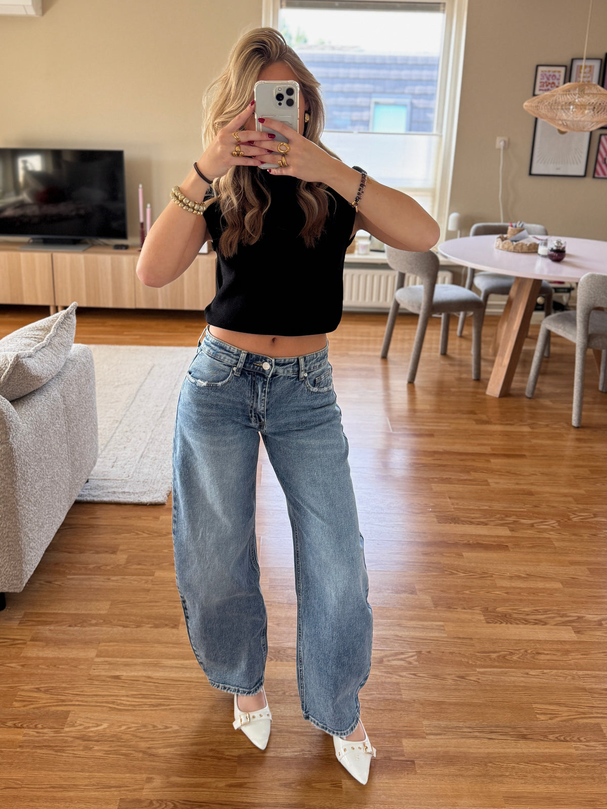 Queenheart balloon jeans - blauw 3968-1