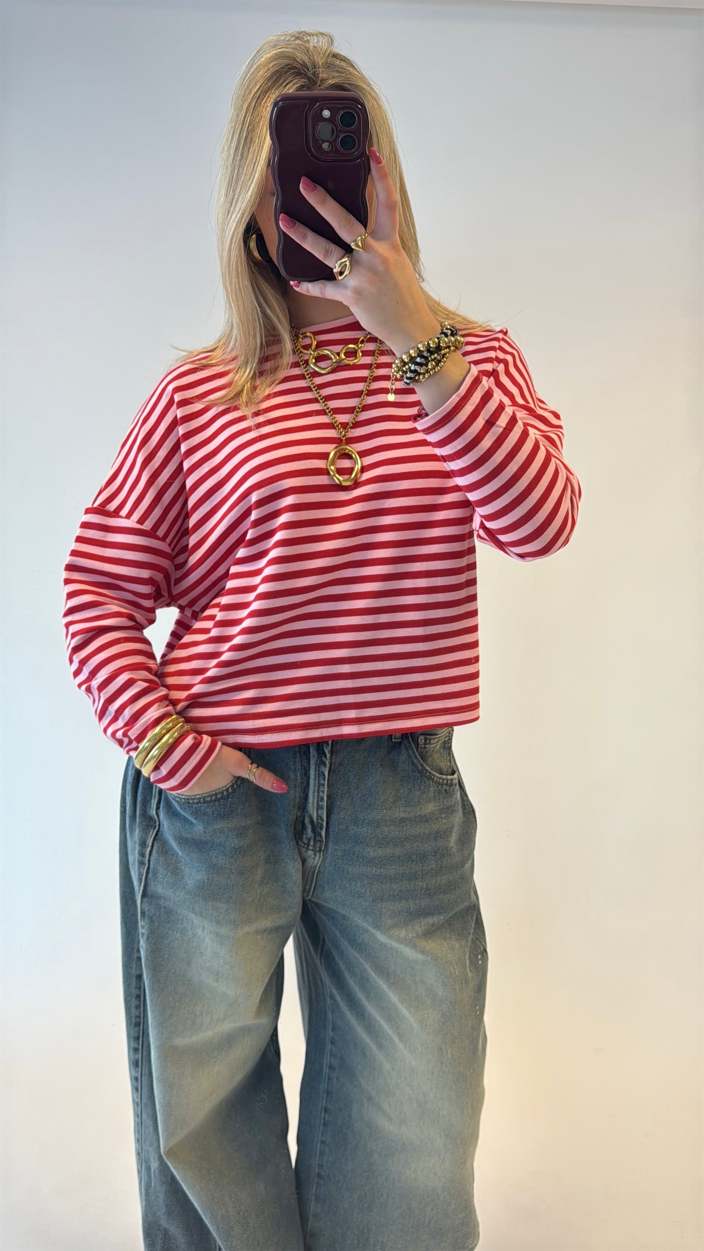 Leah longsleeve top - roze