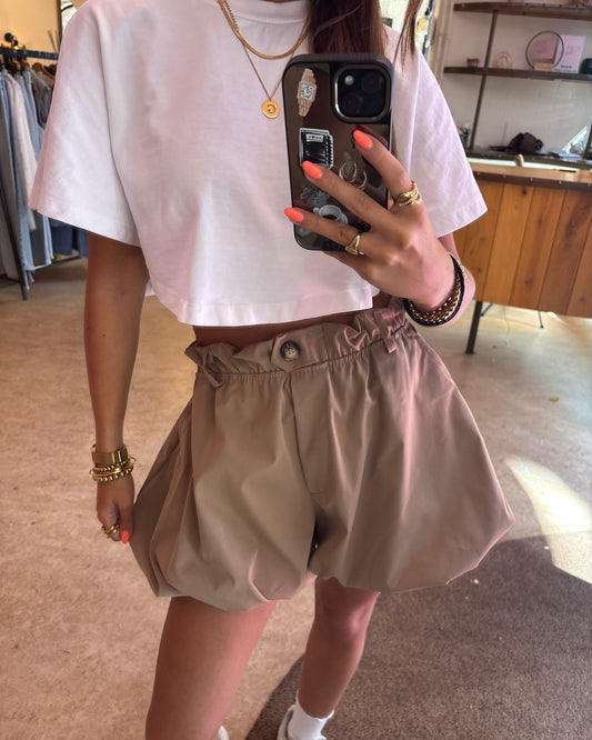 Balloon short taupe