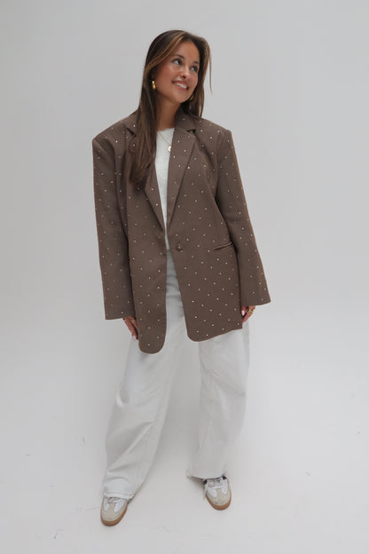 Lovie sparkle blazer - bruin