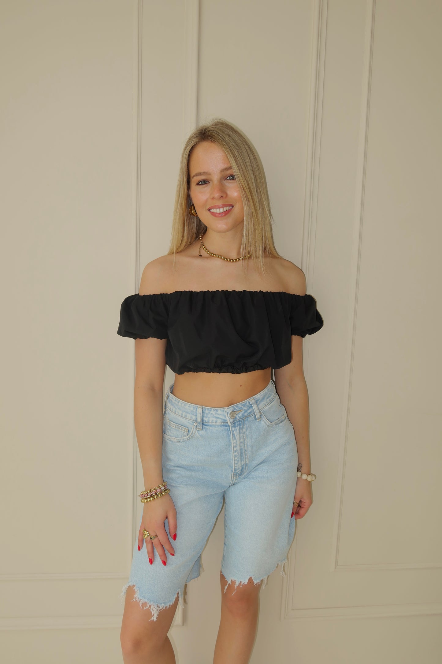 Jolie cropped top - zwart