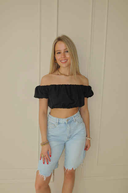 Jolie cropped top - zwart