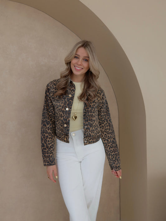 Mette leopard denim jacket
